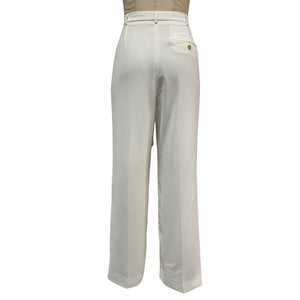 The Frankie Shop 'Isla' Cream Polyester Tailored Trousers Size L