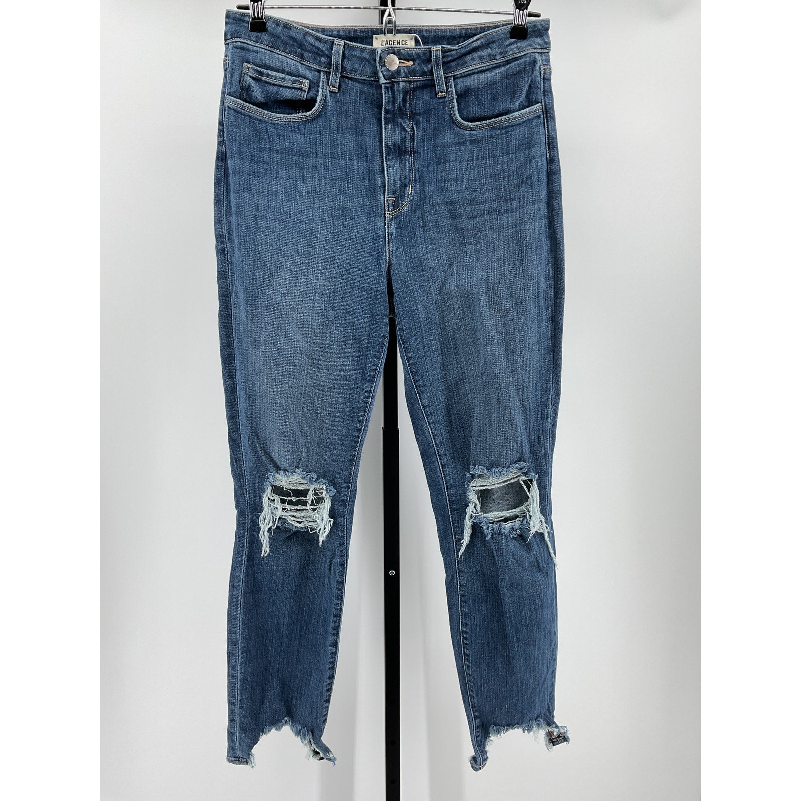 L'Agence High Line Blue High Rise Skinny Dest Jean Size 30