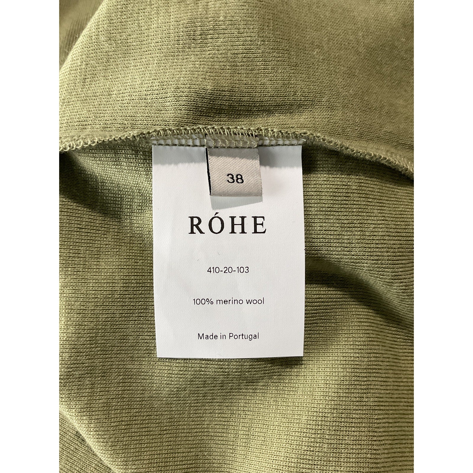 R�he Green Merino Wool Turtleneck Top Size 38 - NWT
