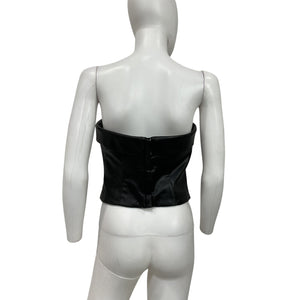 Helsa 'Waterbased' Black Polyurethane Bustier Top Size M