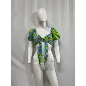 Faithfull The Brand 'Eva' Green Linen Top Size XS