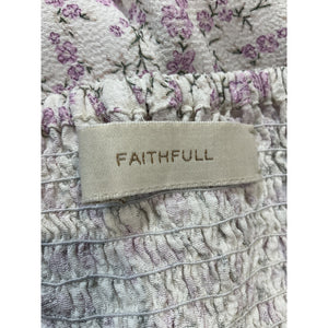 Faithfull The Brand 'Lovita' White Puff Sleeve Mini Dress Size L