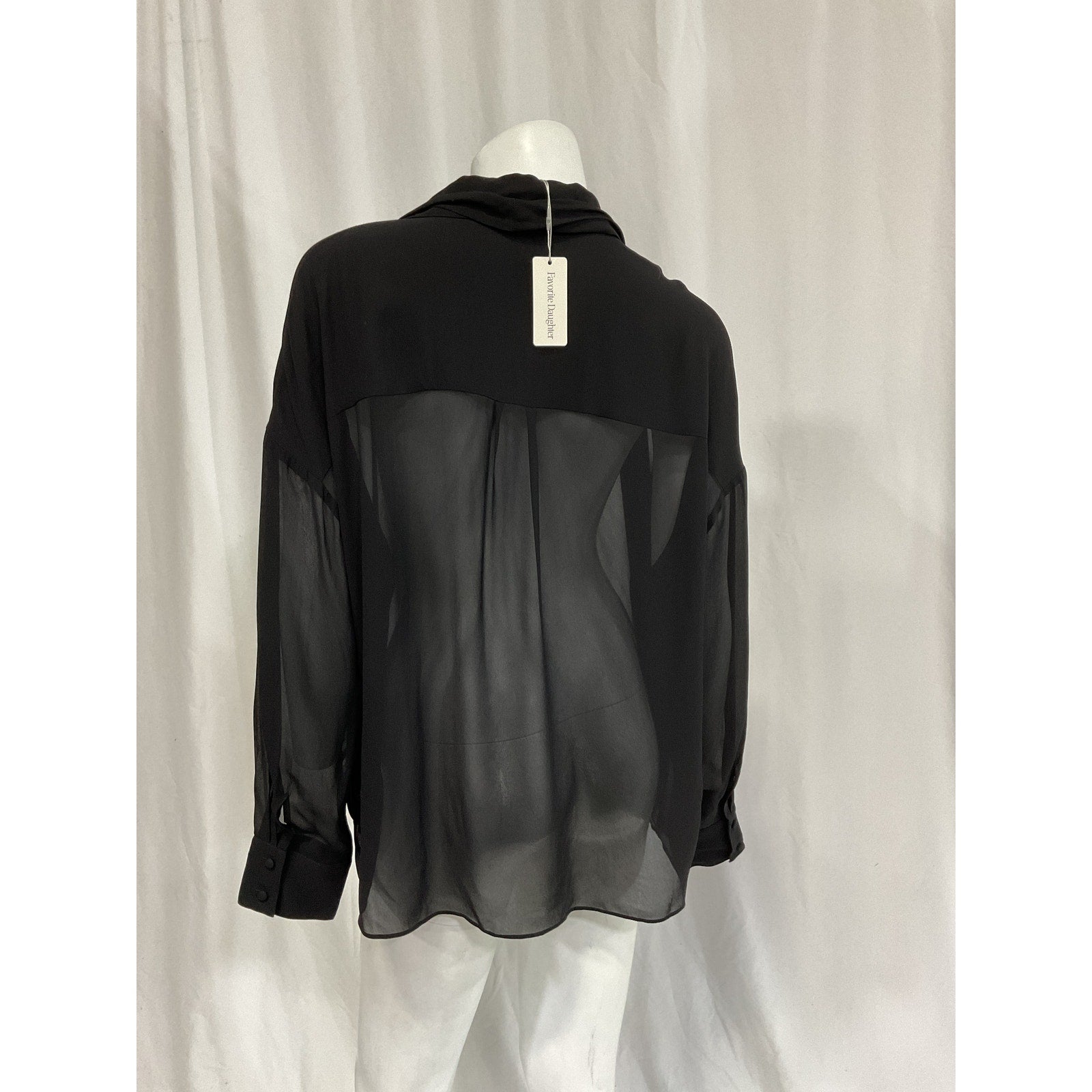 Favorite Daughter 'The Marie' Black Chiffon Top Size M - NWT