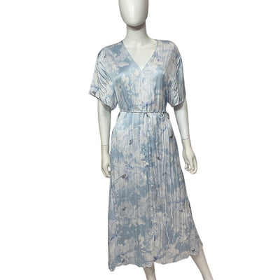 Vince Elegant Powder Blue Magnolia Midi Dress Size M