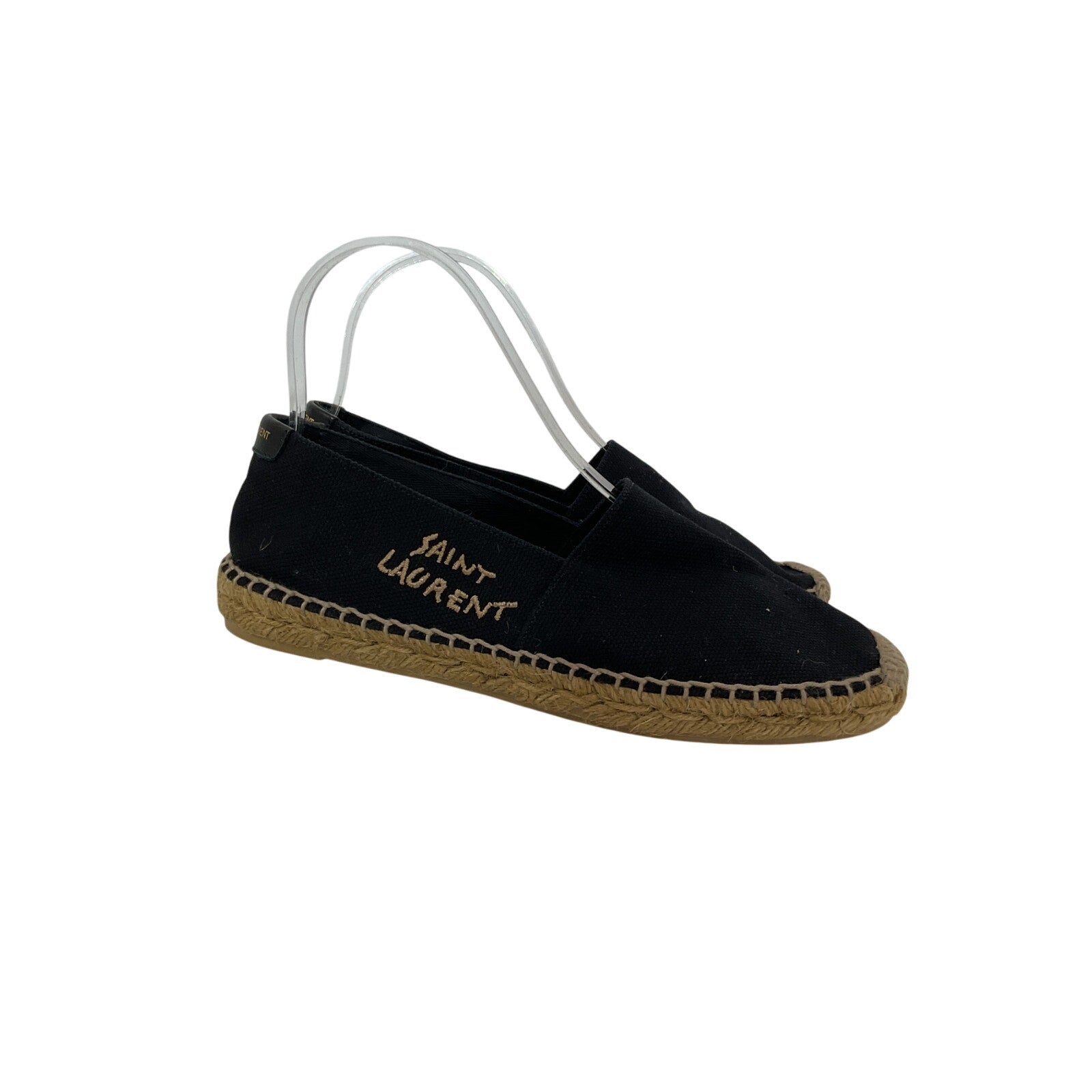 Saint Laurent 'Signature' Black Canvas Espadrille Size 7