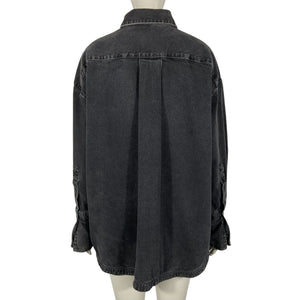The Attico Oversized Black Diana Button Up Shirt Size IT 36 / US 0