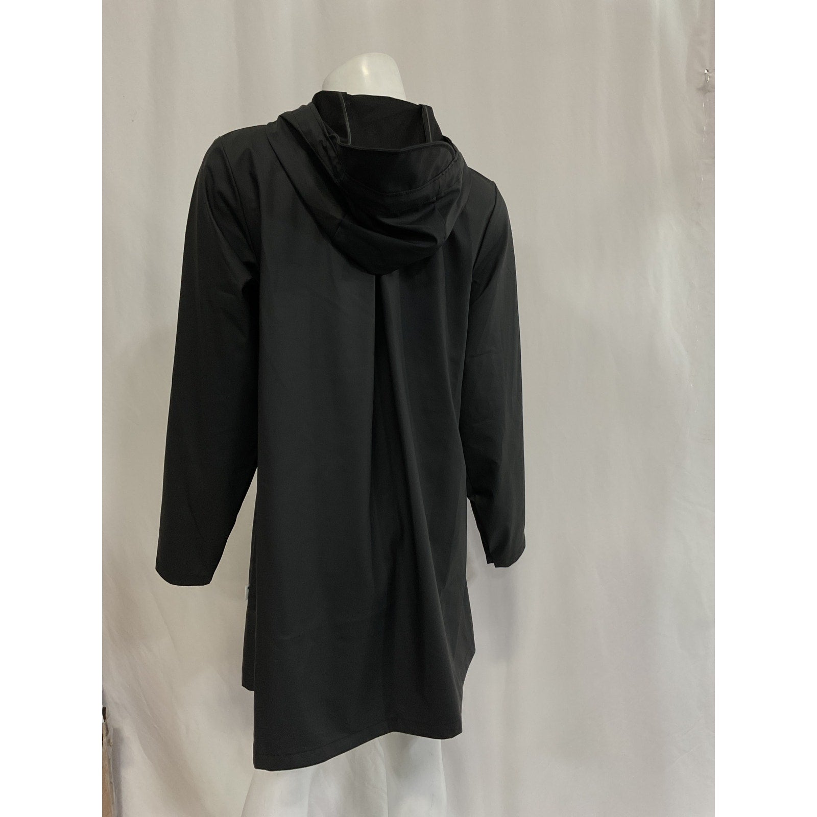 Rains Waterproof Black A-Line Rain Jacket Size S