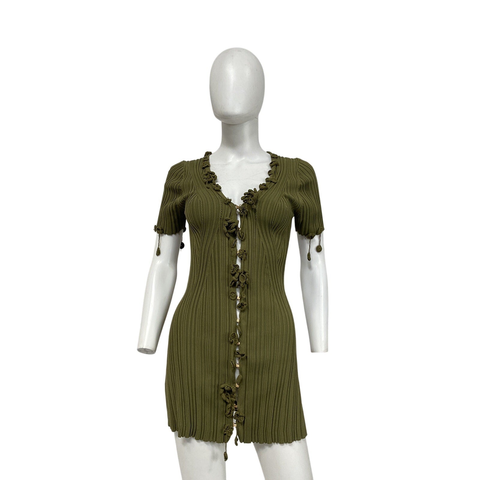 Cult Gaia 'Zahara' Green Viscose Knit Cardigan Size M