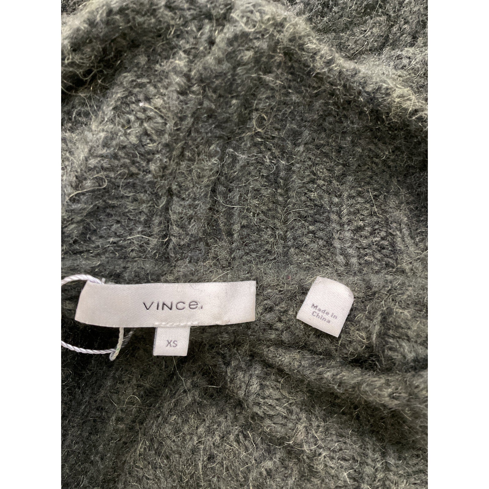 Vince 'Mirrored' Green Alpaca Cable Turtleneck Sweater Size XS