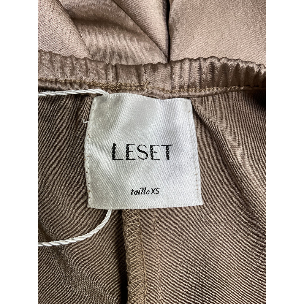 Leset Barb Wide Leg Beige Acetate Lounge Pants Size XS