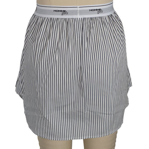 Hommegirls Button Front Faded Black Stripe Shirttail Miniskirt Size M