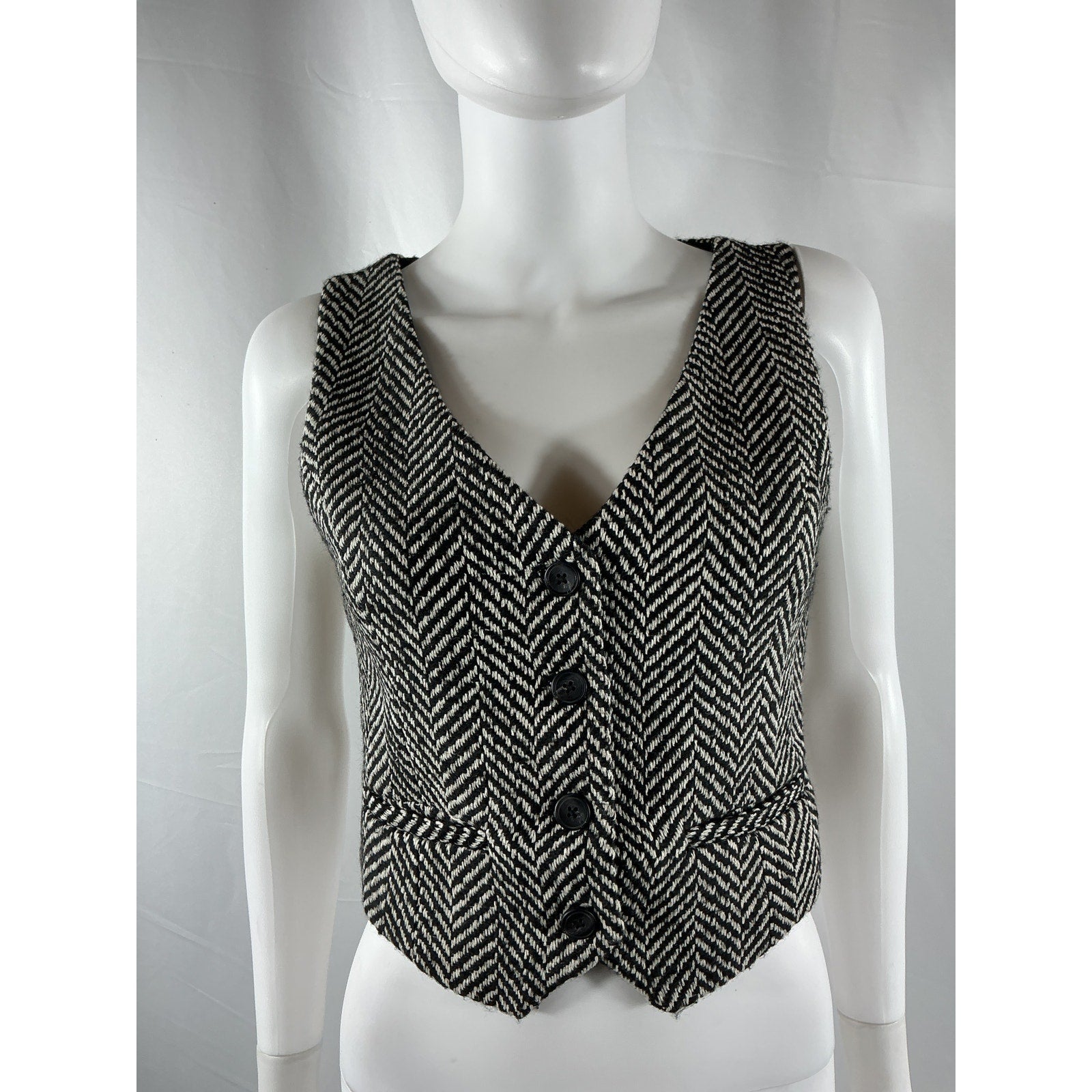 L'Academie 'June' Black Polyester Vest Size S