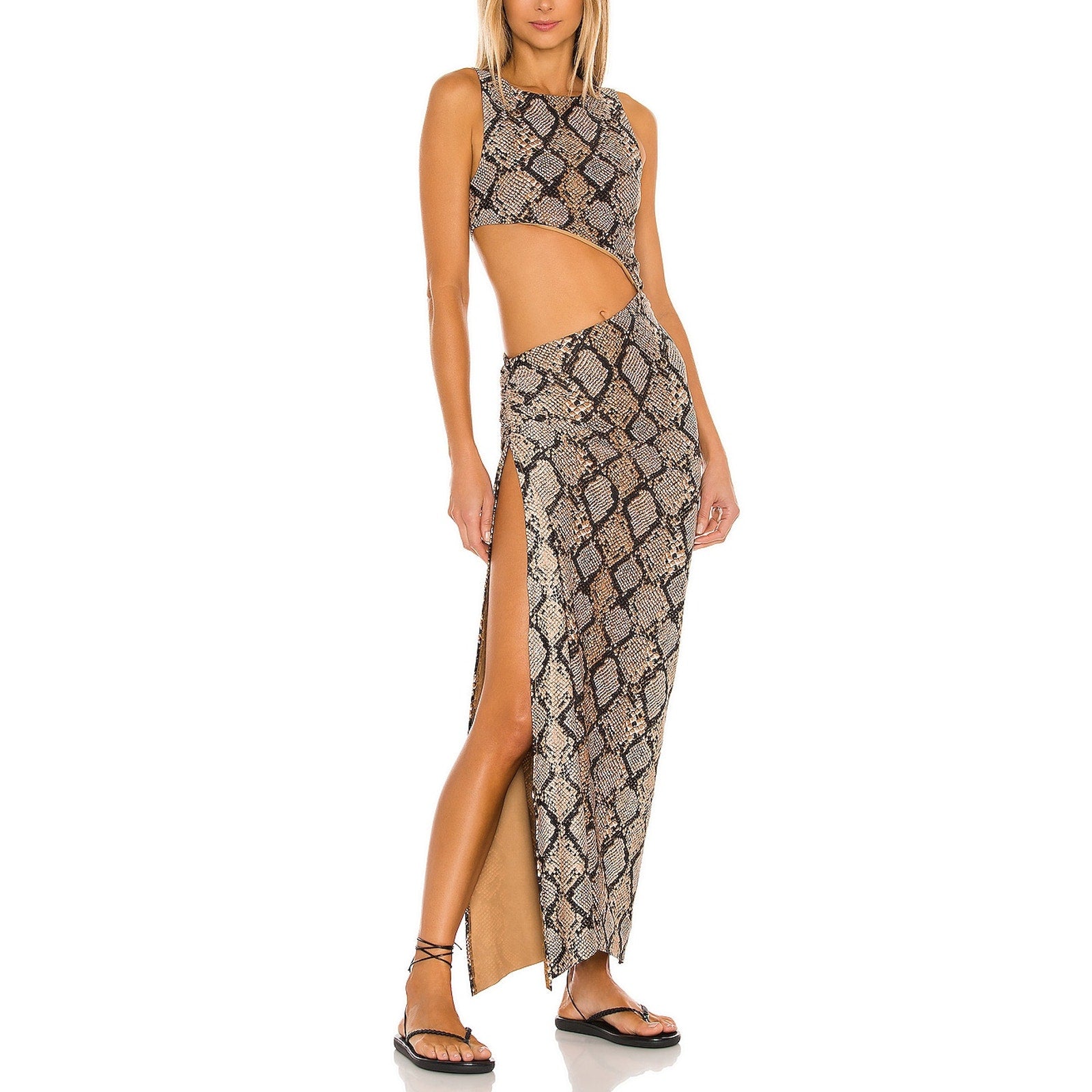 Agua Bendita x Revolve 'Massai' Blue Poly Dress Size S - NWT