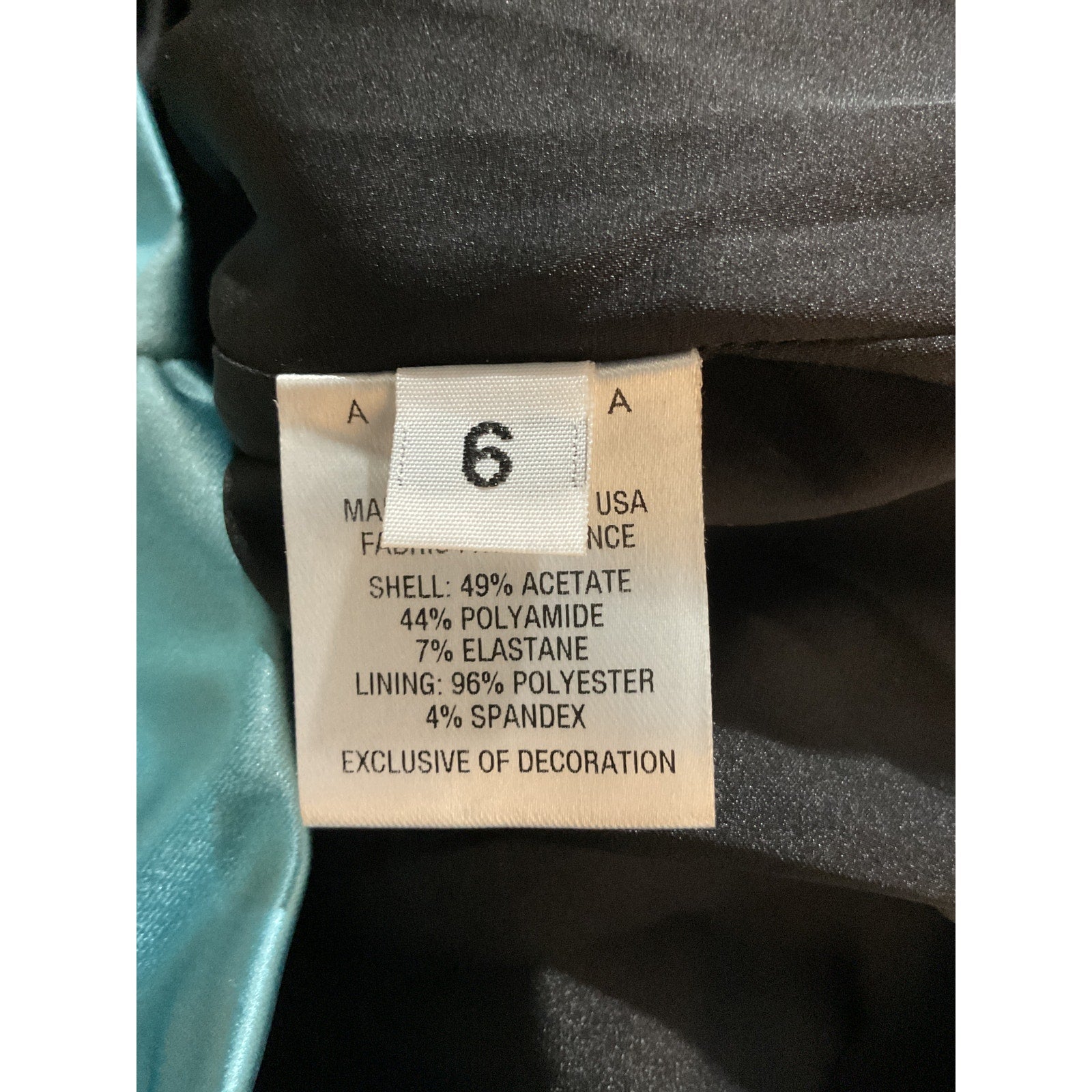 Area Embellished Ruched Blue Acetate Mini Dress Size 6