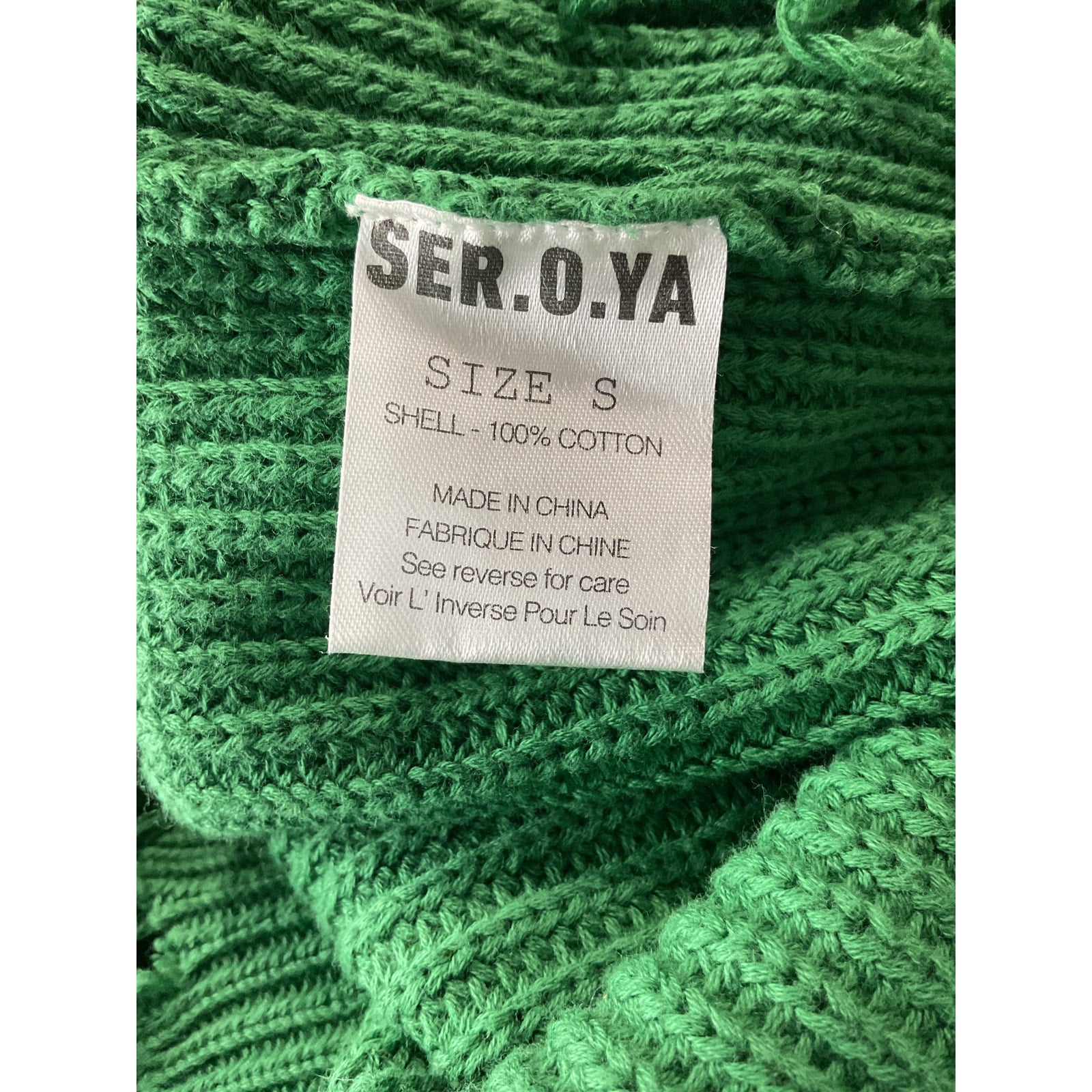 Ser.O.Ya 'Devin' Green Cotton Sweater Size S