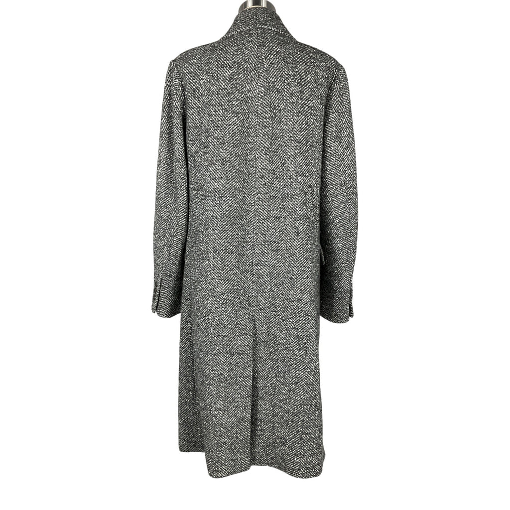 Vince 'Herringbone' Grey Wool Double Breasted Coat Size M