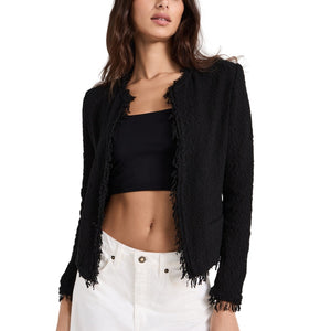 Iro Textured Black Shavani Jacket Size 38