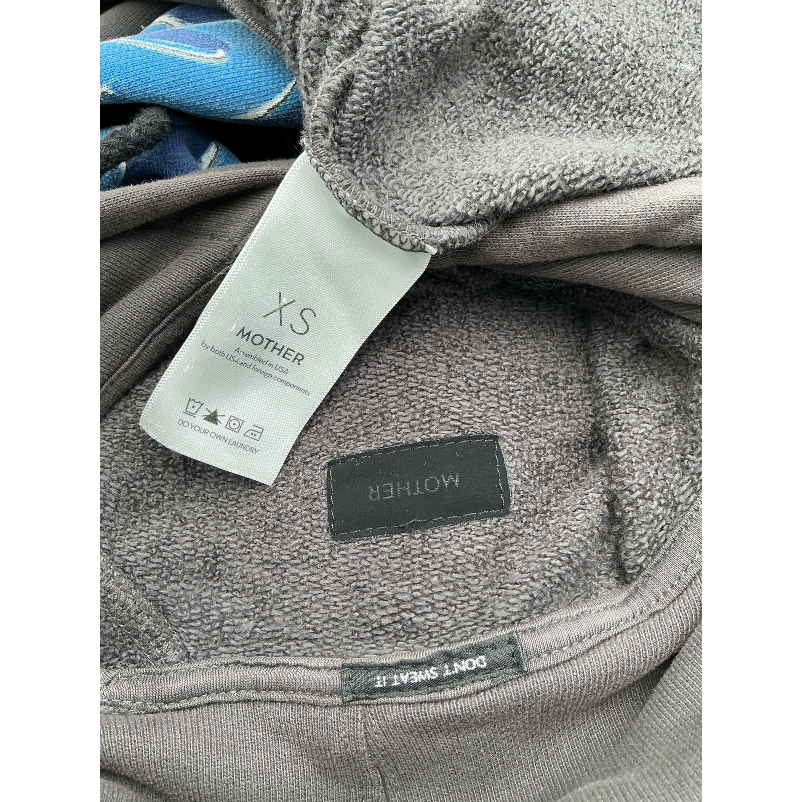 Mother 'The Square' Black Cotton Hoodie Size XS