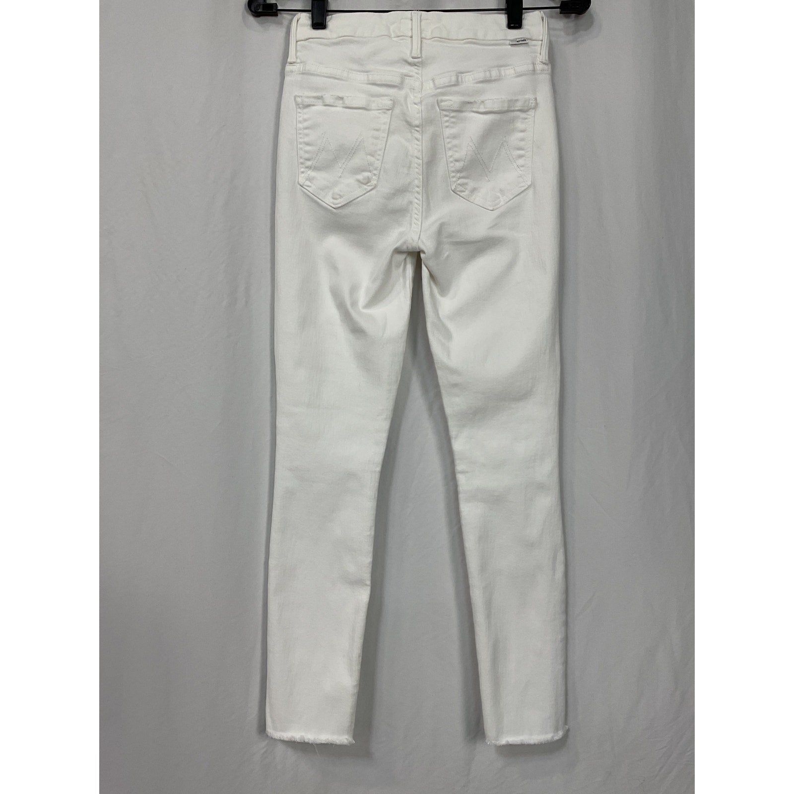 Mother 'The Looker' White High-Rise Ankle Skinny Fray Hem Denim Jean Size 24 (0)