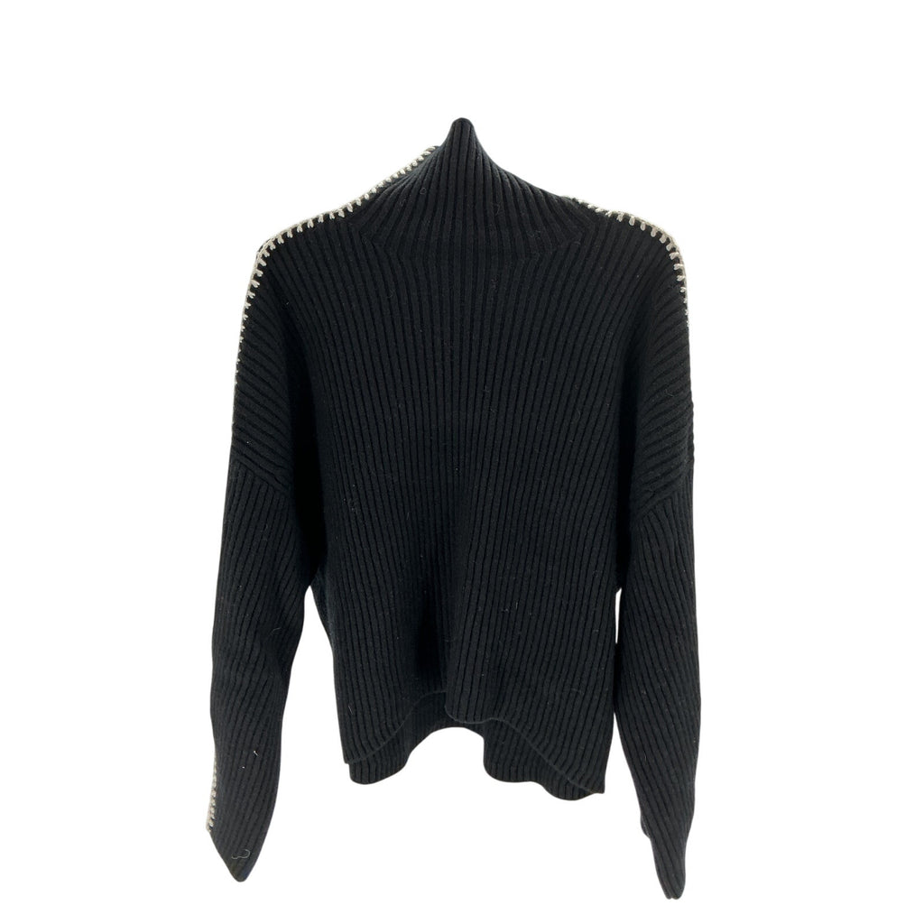 Rag & Bone 'Ingrid' Black Wool Rib Turtleneck Sweater Size S