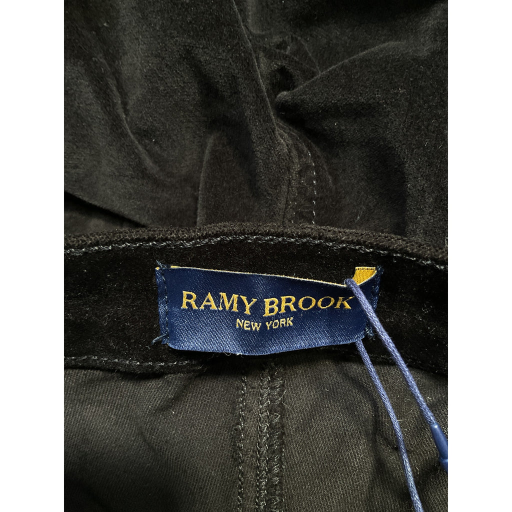 Ramy Brook 'Helena' Black High-Rise Velvet Flare Pant Size 26 - NWT