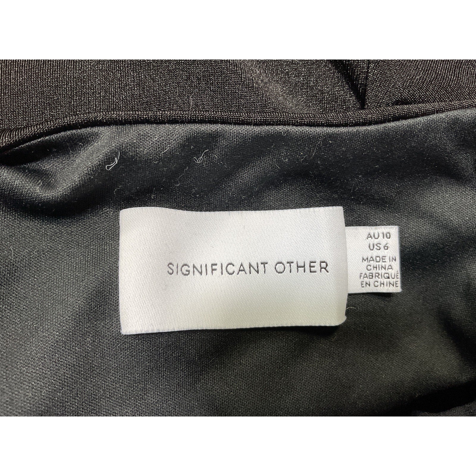 Significant Other 'Arta' Shiny Black Top Size 6