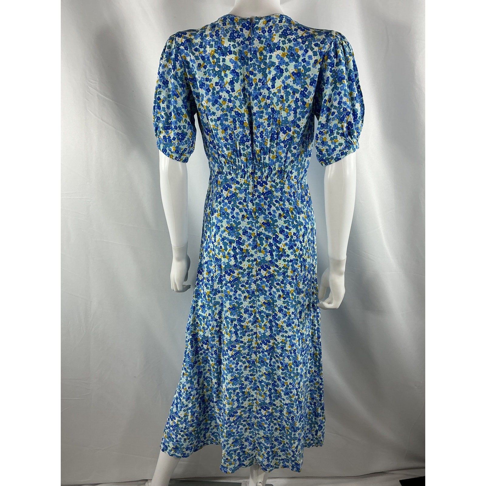 Faithfull The Brand 'Bellavista' Blue Rayon Midi Dress Size S - NWT