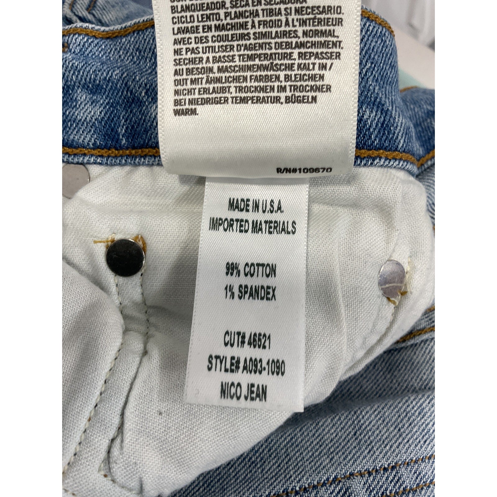 Agolde 'Nico' Blue High Rise Slim Denim Jean Size 28