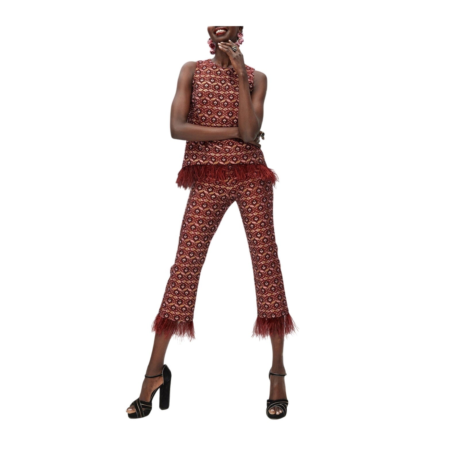 Trina Turk 'Shibui' Red Polyester Pant Size 6