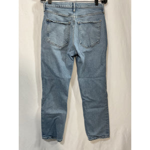 Agolde 'Riley' Blue Cotton High Rise Straight Crop Denim Jean Size 29