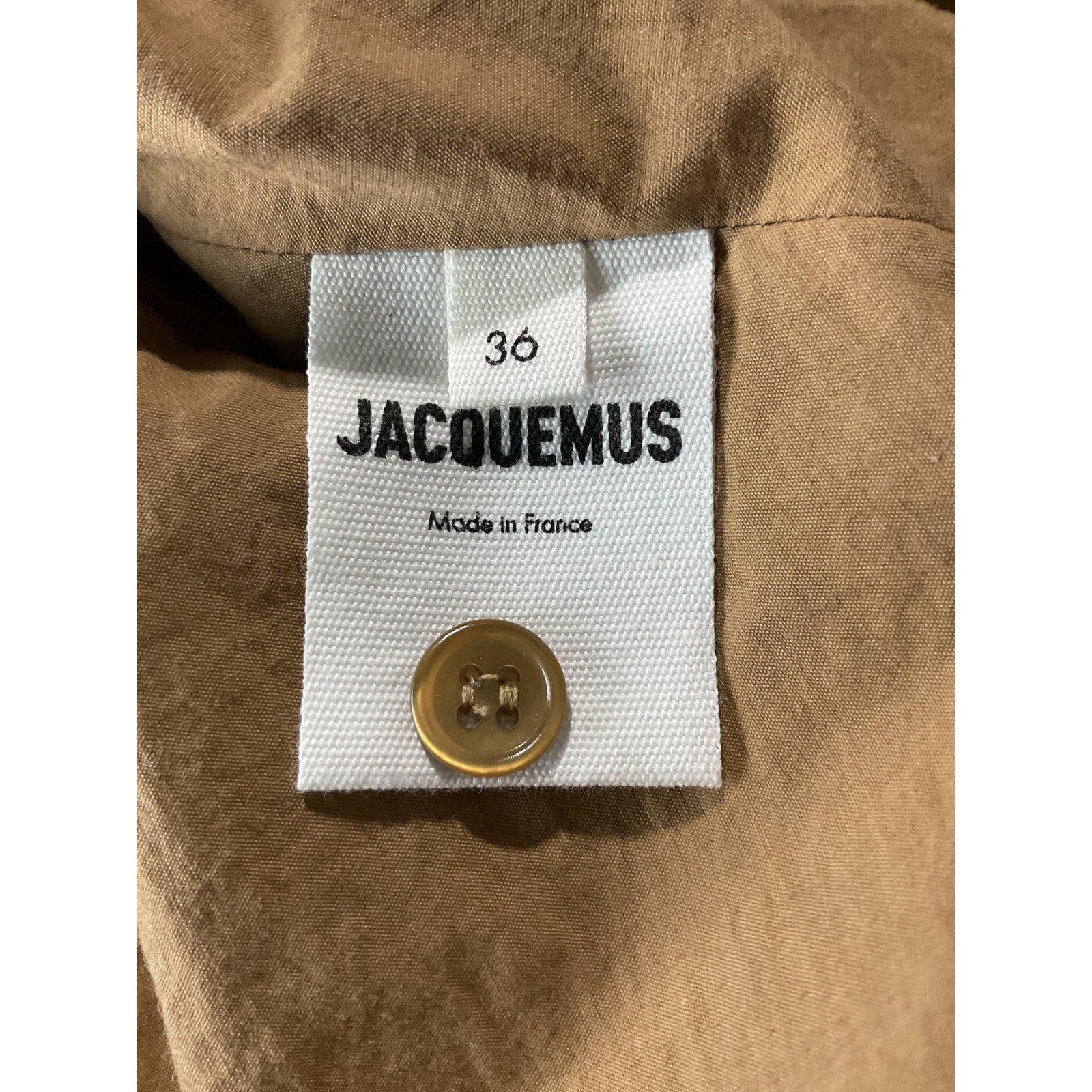 Jacquemus Tan Cotton La Montagne 'La Chemise Ballu' Shirt Size 36
