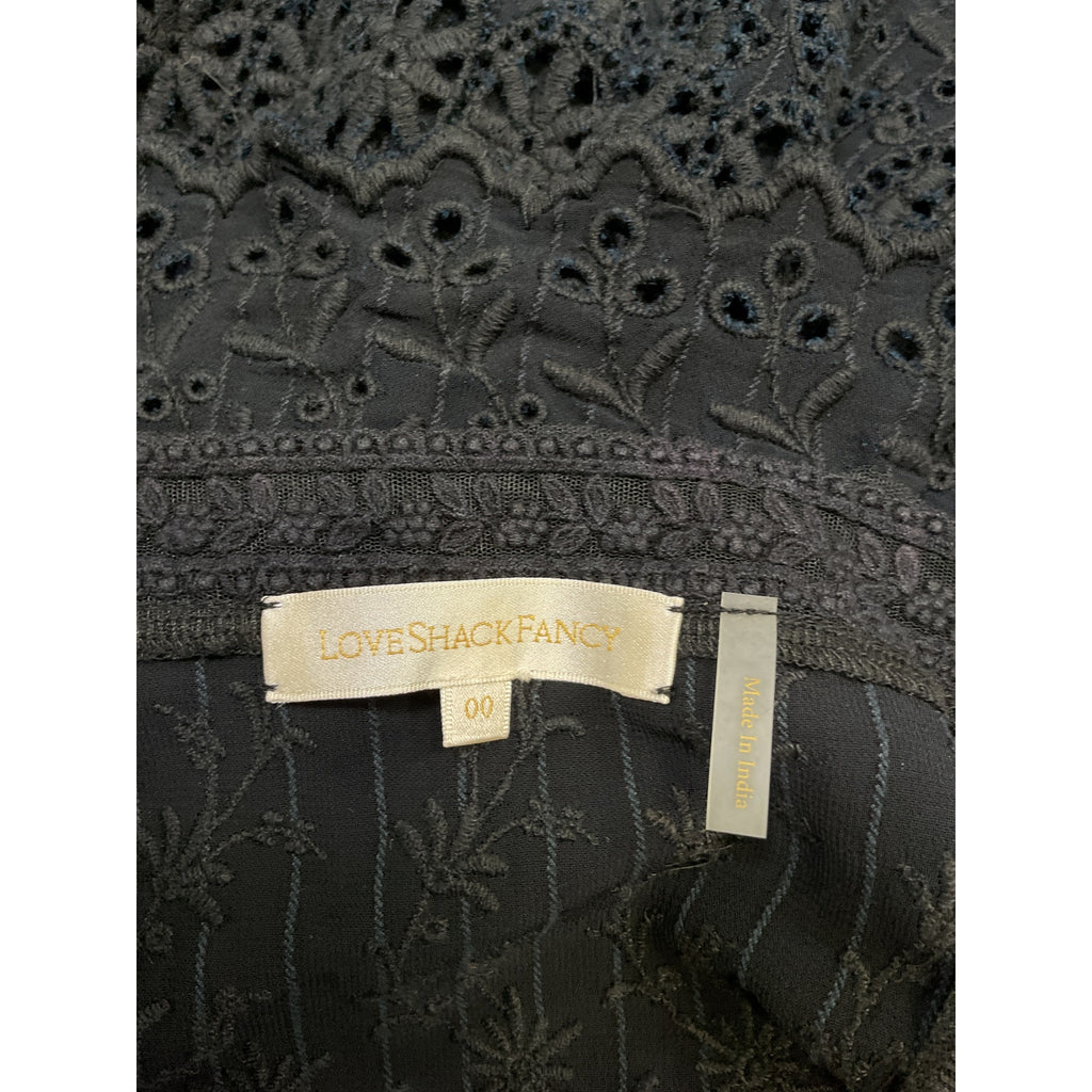 Loveshackfancy 'Caro' Black Mini Dress Size 0