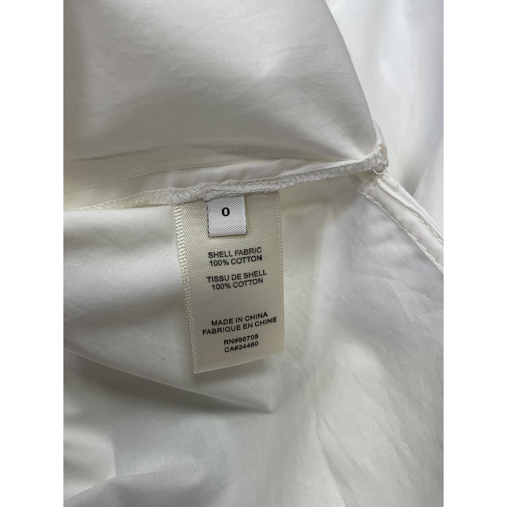 Rebecca Taylor Long Sleeve White Cotton Bib Blouse Size 0