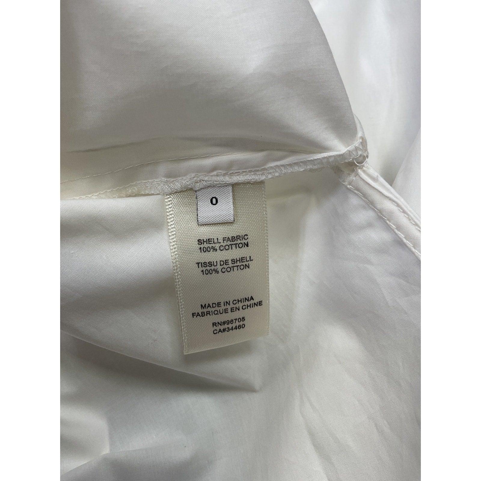 Rebecca Taylor Long Sleeve White Cotton Bib Blouse Size 0