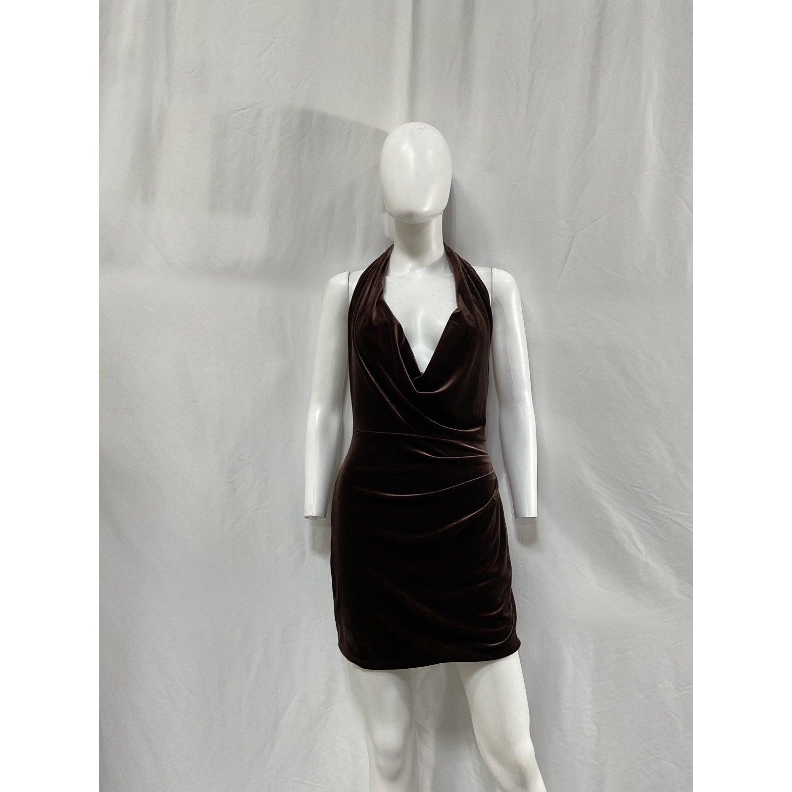 Nookie 'Vibe' Brown Polyester Mini Dress Size M