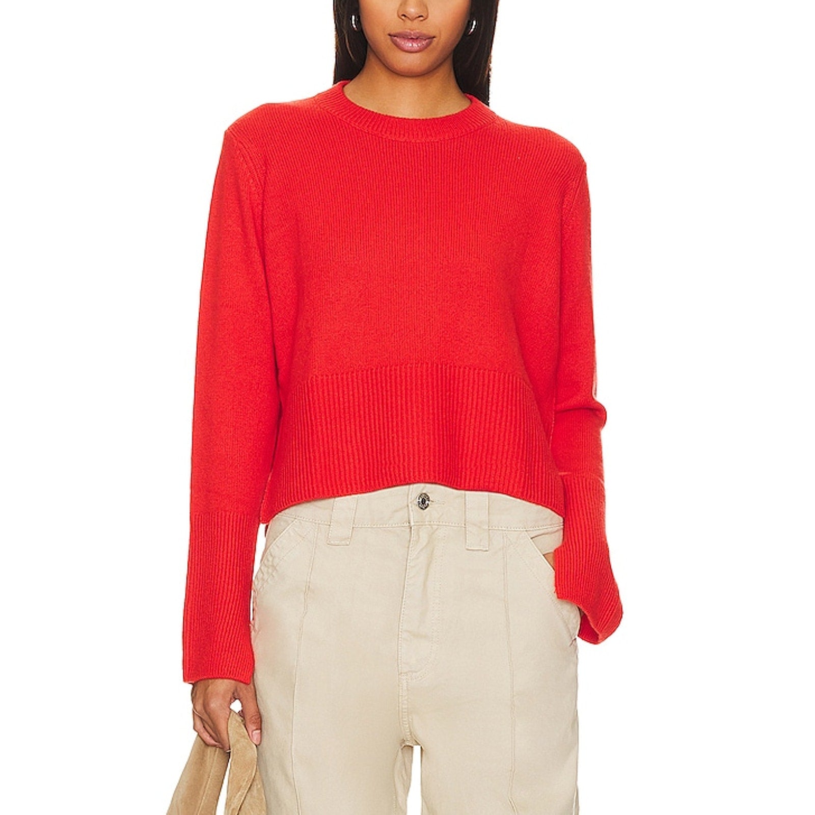 Autumn Cashmere 'Boxy' Red Crew Neck Size S