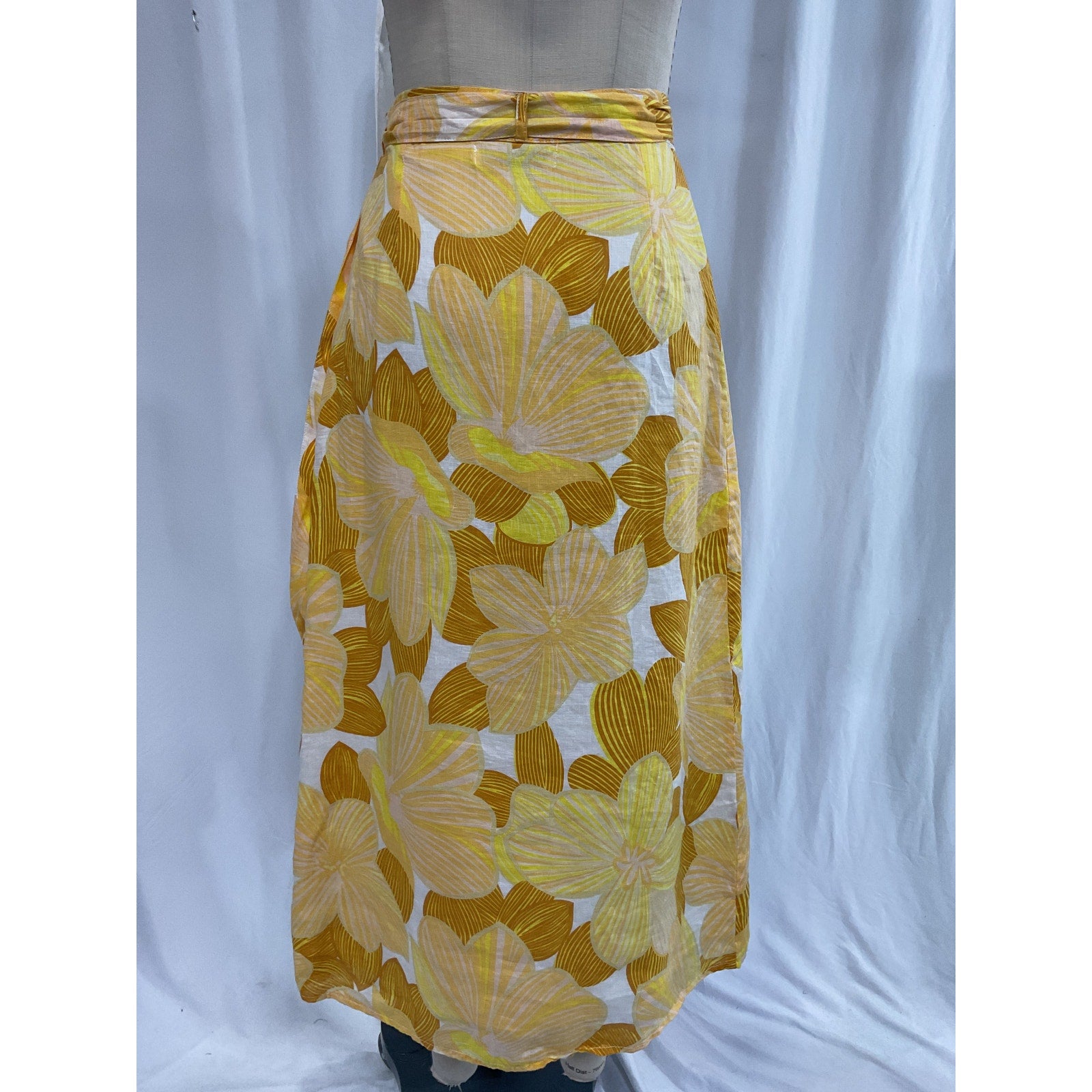 Faithfull The Brand 'Casitas' Yellow Wrap Skirt Size M