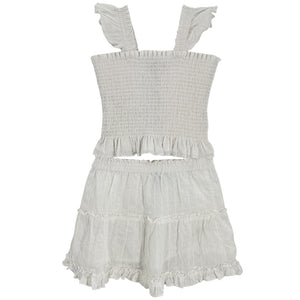 Hill House Home Smocked White Paz Two Piece Set Size 8