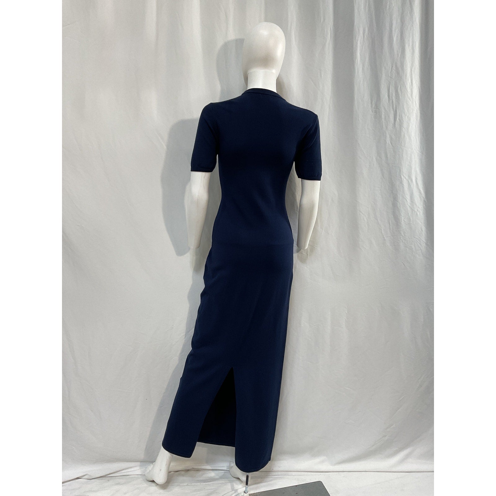 Grlfrnd 'Florrie' Navy Viscose Knit Maxi Dress Size M