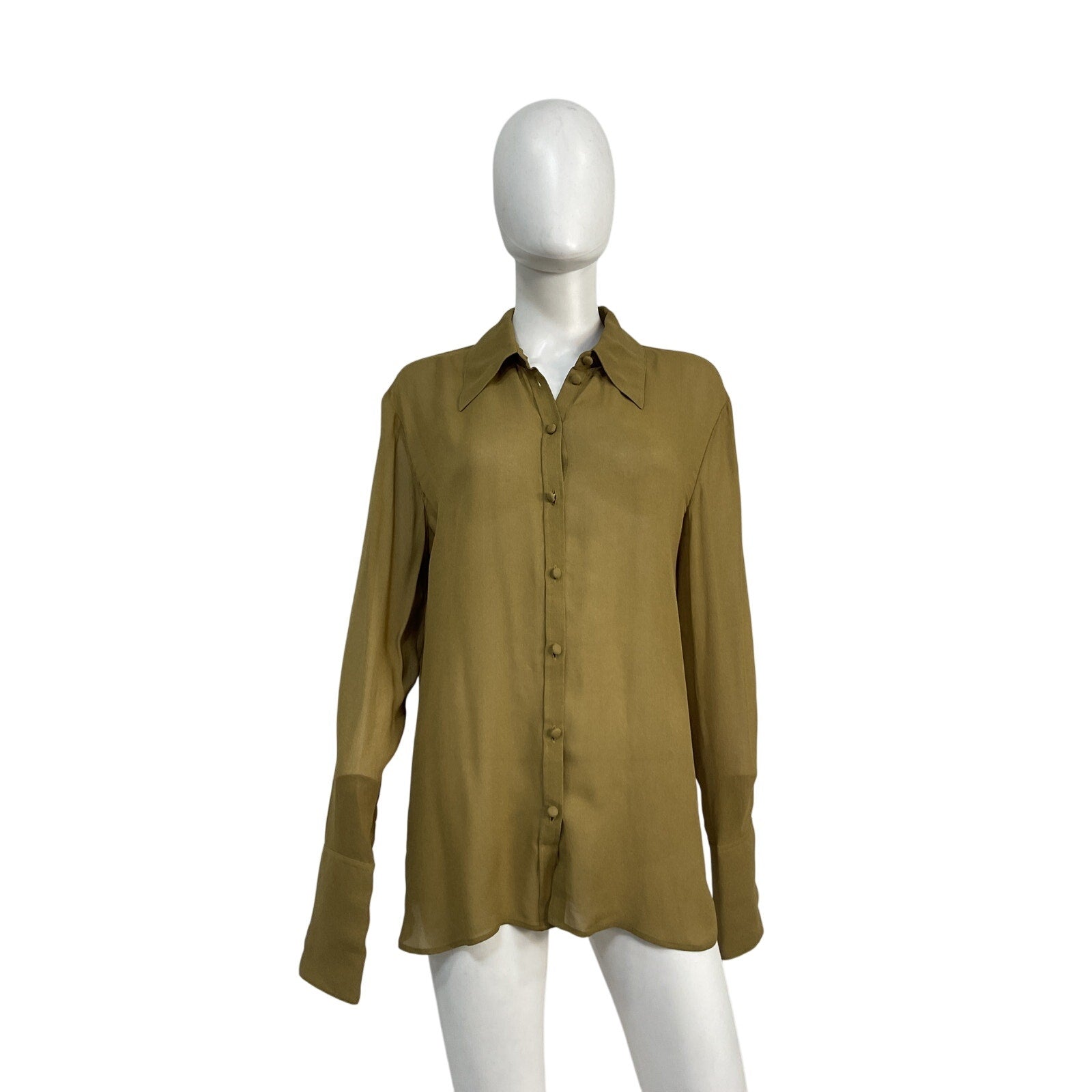 Tory Burch Georgette Green Viscose Shirt Size 10