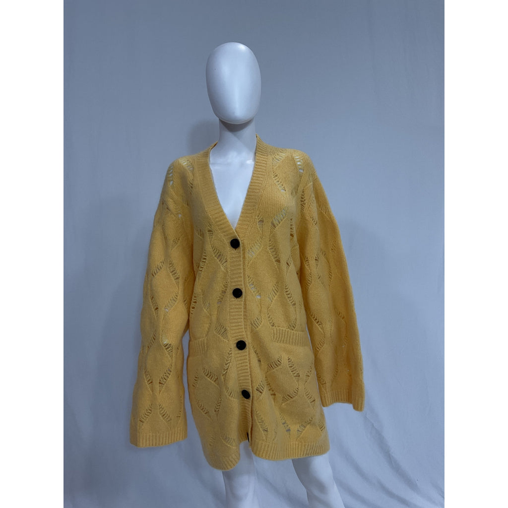 Holzweiler 'Passage' Yellow Diamond Cardigan Size L