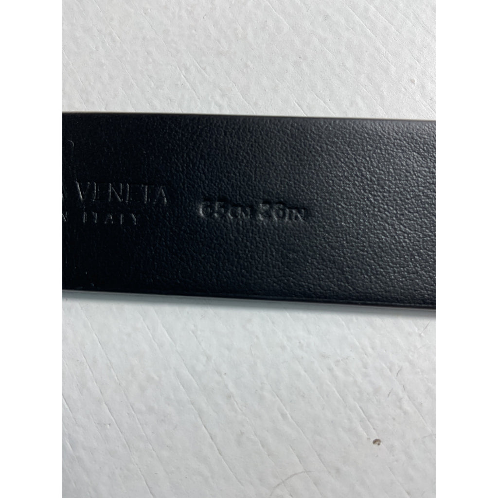 Bottega Veneta 'Triangle' Black Leather Skinny Belt Size 65