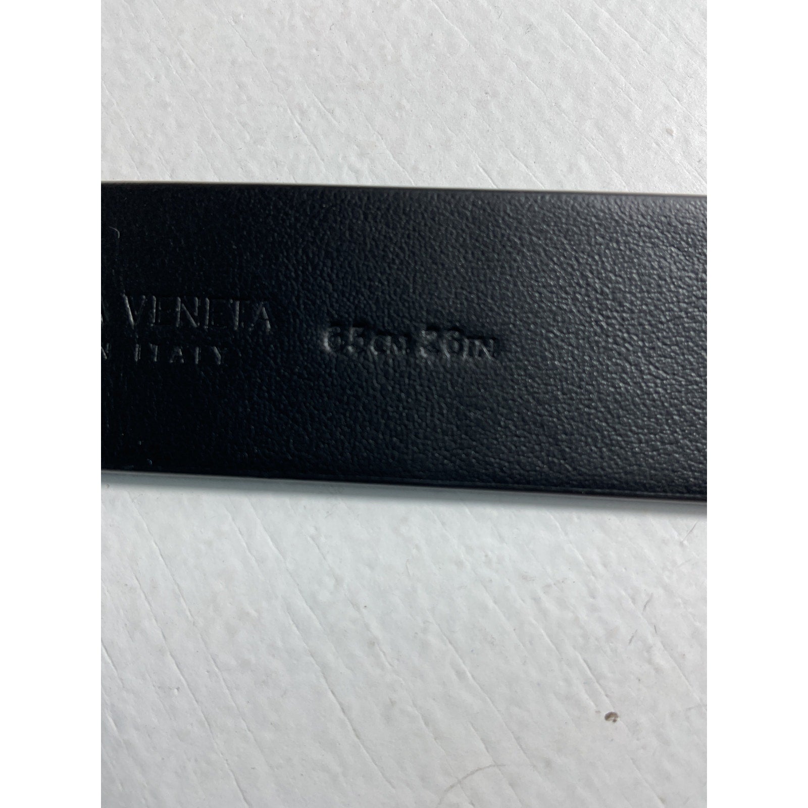 Bottega Veneta 'Triangle' Black Leather Skinny Belt Size 65