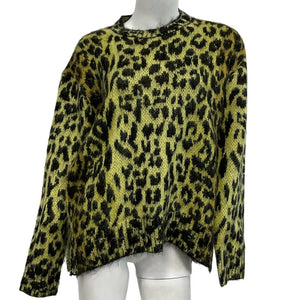 Allsaints Fuzzy Electric Yellow Lex Sweater Size M