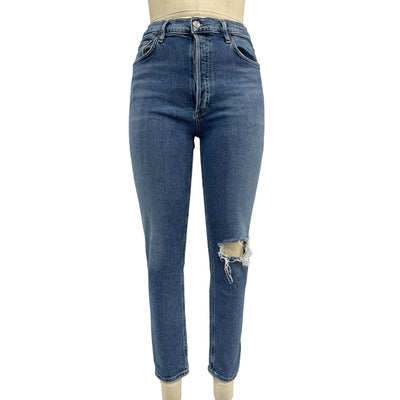 Agolde 'Nico' Blue Cotton Denim Jean Size 28