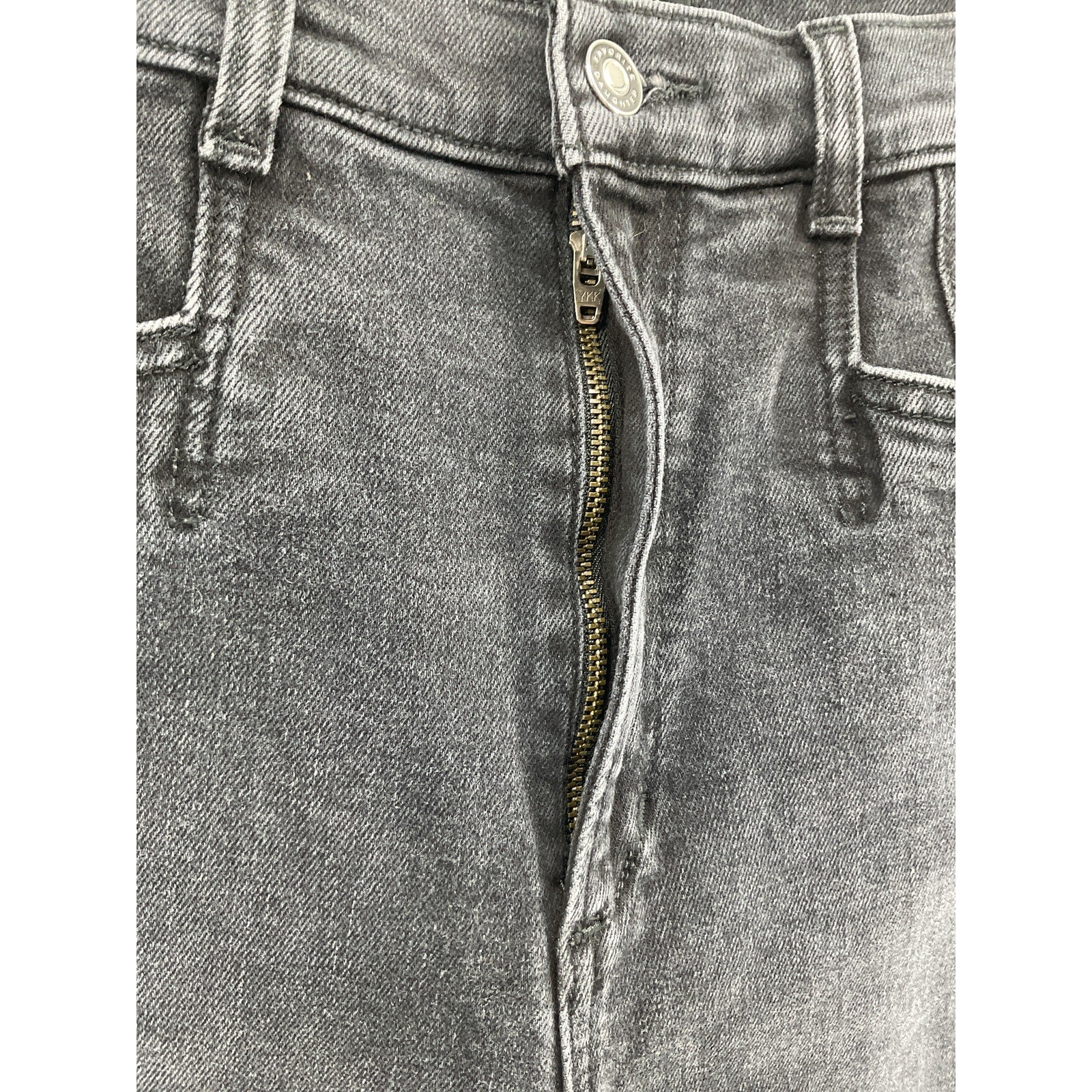 Favorite Daughter 'The Jordie' Black Cotton Super High Rise Wide Leg Denim Jean Size 25