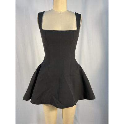 Mirror Palais 'The Ingenue' Black Silk Satin Mini Dress Size S