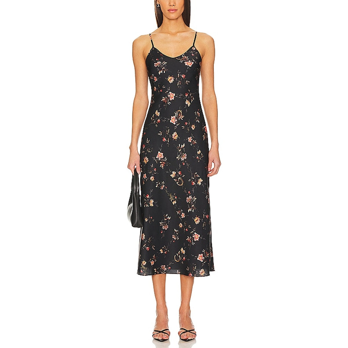 Allsaints Floral Black Bryony Tanana Slip Dress Size 2 NWT