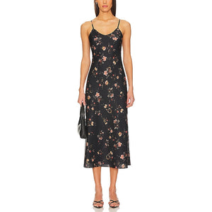 Allsaints Floral Black Bryony Tanana Slip Dress Size 2 NWT