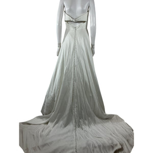 Jenny By Jenny Yoo White Rayon Lindsey Strapless Sweetheart A-Line Wedding Gown Size 6